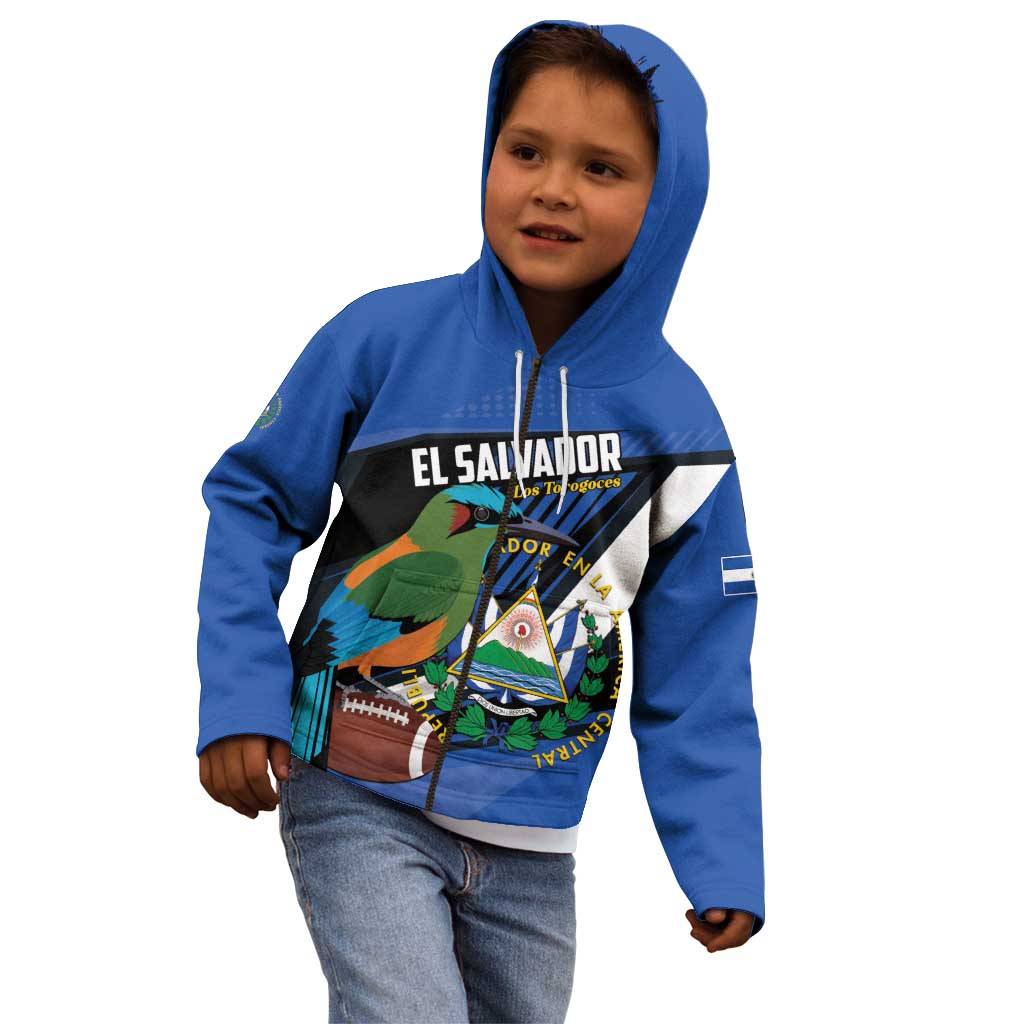Custom El Salvador Rugby Kid Hoodie Los Torogoces Go Champions