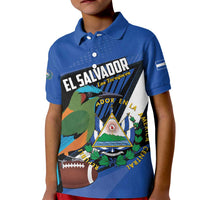 Custom El Salvador Rugby Kid Polo Shirt Los Torogoces Go Champions