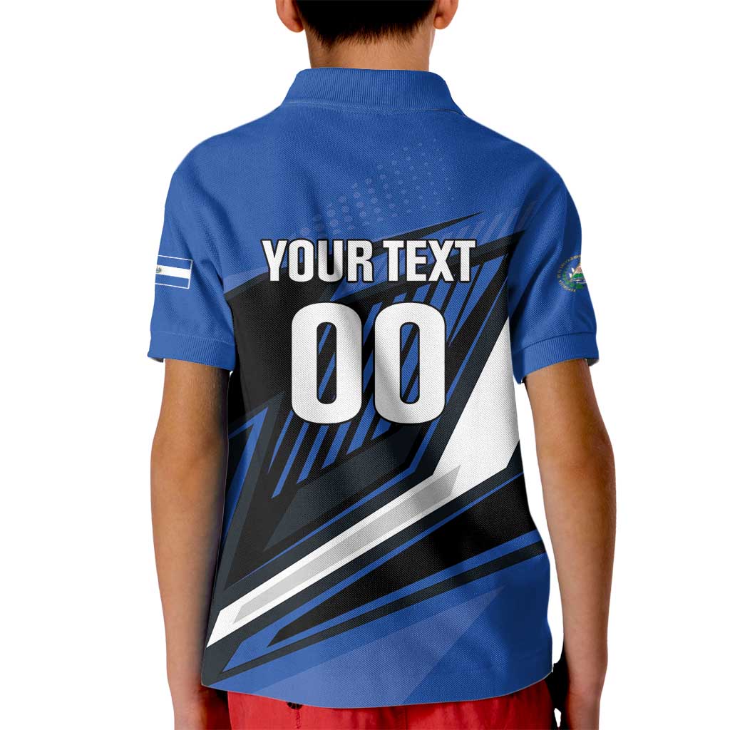 Custom El Salvador Rugby Kid Polo Shirt Los Torogoces Go Champions