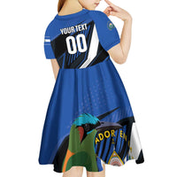 Custom El Salvador Rugby Kid Short Sleeve Dress Los Torogoces Go Champions