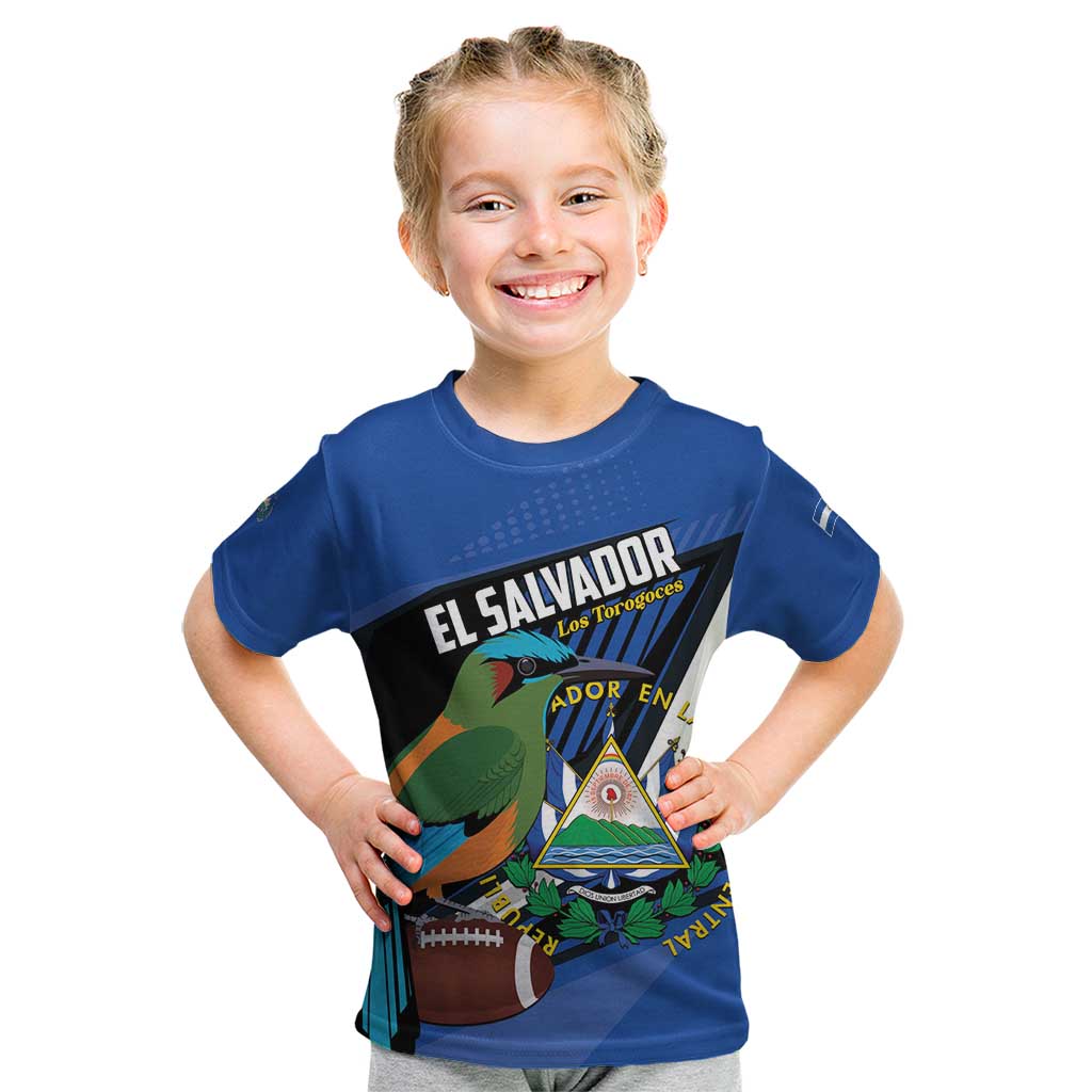 Custom El Salvador Rugby Kid T Shirt Los Torogoces Go Champions