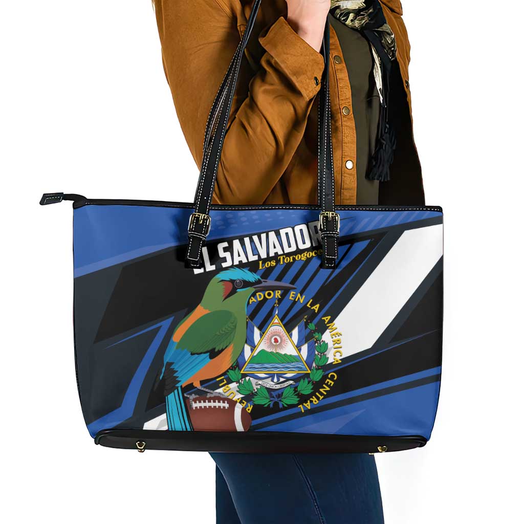 El Salvador Rugby Leather Tote Bag Los Torogoces Go Champions