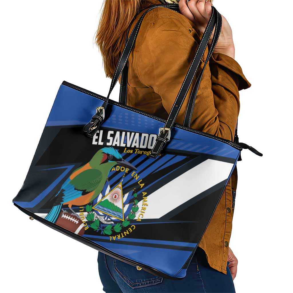 El Salvador Rugby Leather Tote Bag Los Torogoces Go Champions