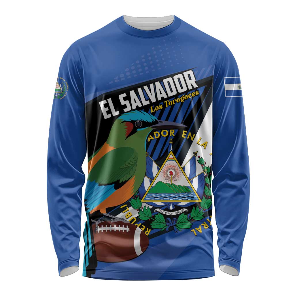 Custom El Salvador Rugby Long Sleeve Shirt Los Torogoces Go Champions