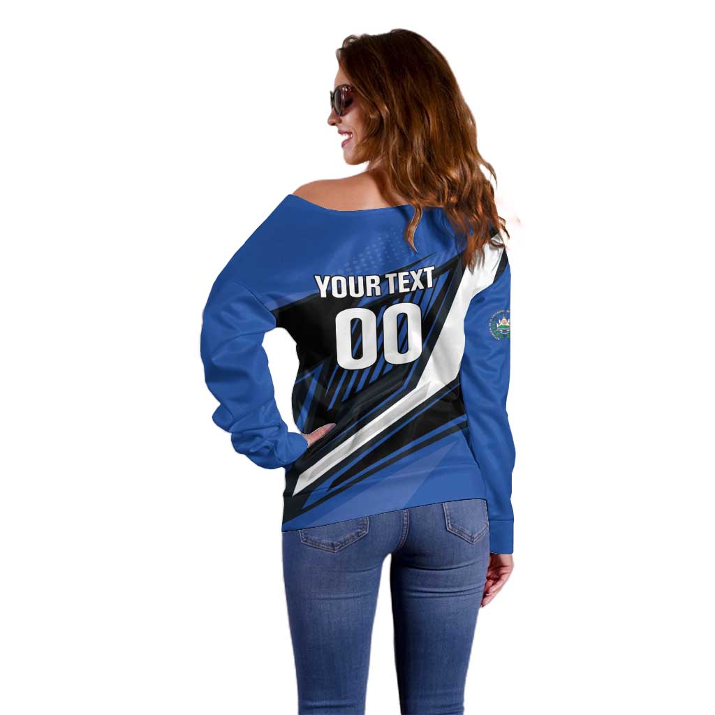 Custom El Salvador Rugby Off Shoulder Sweater Los Torogoces Go Champions