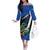 Custom El Salvador Rugby Off The Shoulder Long Sleeve Dress Los Torogoces Go Champions