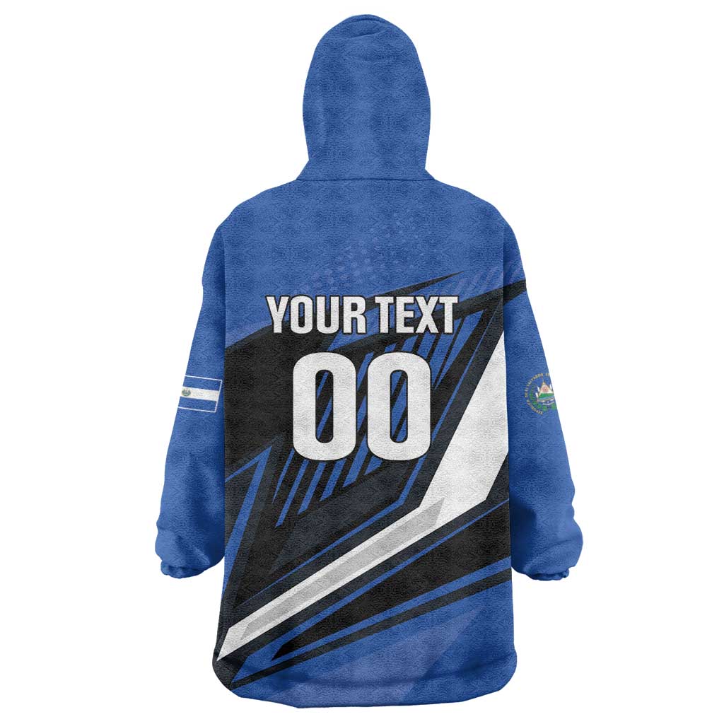 Custom El Salvador Rugby Wearable Blanket Hoodie Los Torogoces Go Champions