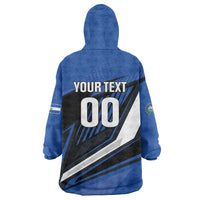 Custom El Salvador Rugby Wearable Blanket Hoodie Los Torogoces Go Champions