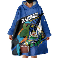 Custom El Salvador Rugby Wearable Blanket Hoodie Los Torogoces Go Champions