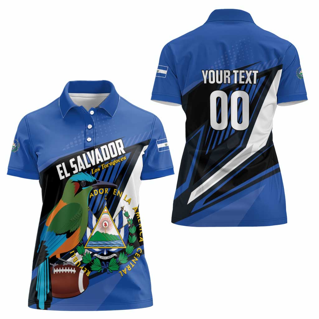 Custom El Salvador Rugby Women Polo Shirt Los Torogoces Go Champions
