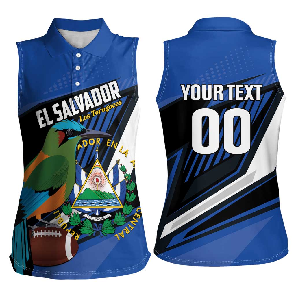 Custom El Salvador Rugby Women Sleeveless Polo Shirt Los Torogoces Go Champions