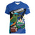 Custom El Salvador Rugby Women V-Neck T-Shirt Los Torogoces Go Champions