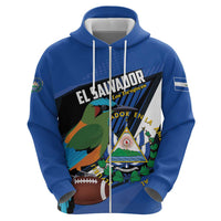 Custom El Salvador Rugby Zip Hoodie Los Torogoces Go Champions