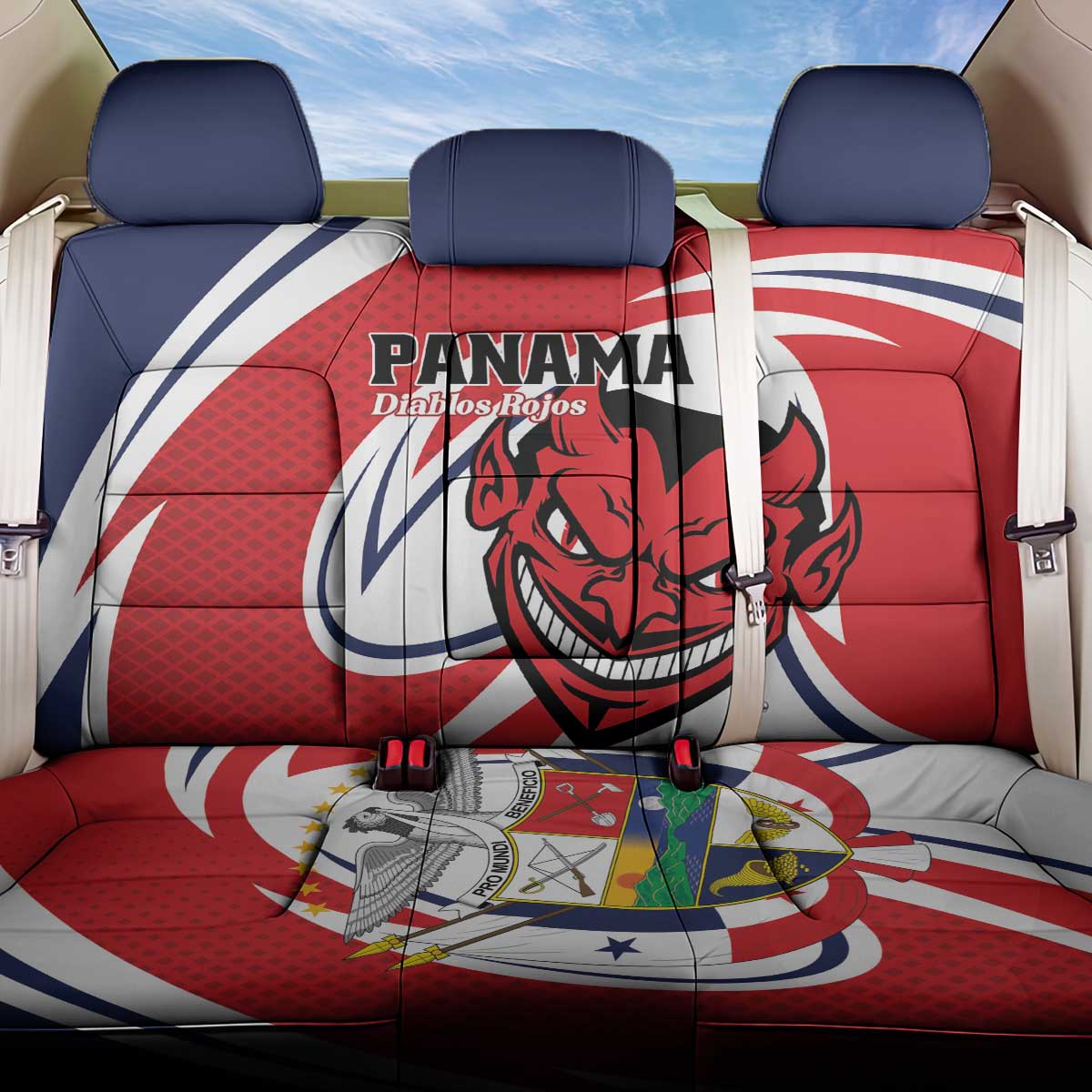 Panama Rugby Back Car Seat Cover Diablos Rojos Go Champions