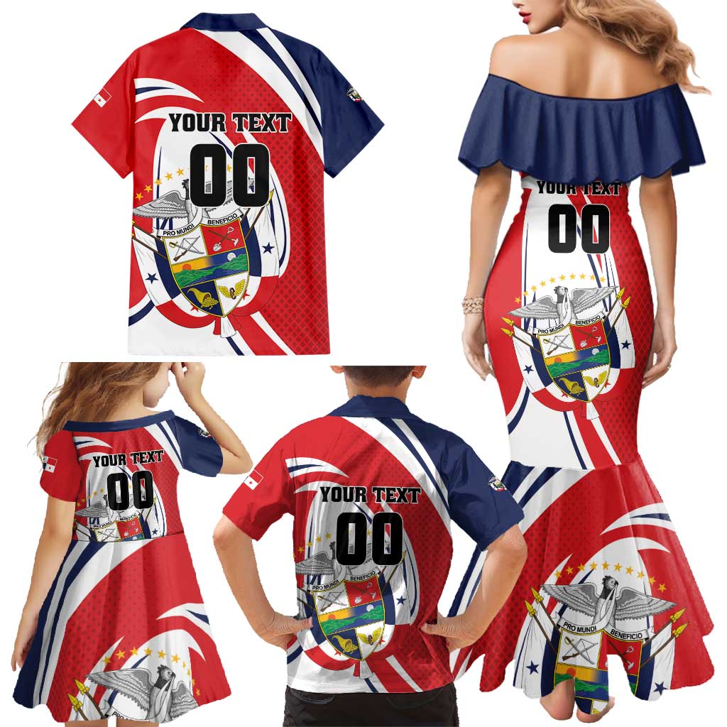 Custom Panama Rugby Family Matching Mermaid Dress and Hawaiian Shirt Diablos Rojos Go Champions