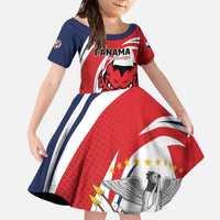 Custom Panama Rugby Family Matching Off The Shoulder Long Sleeve Dress and Hawaiian Shirt Diablos Rojos Go Champions