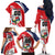 Custom Panama Rugby Family Matching Off The Shoulder Long Sleeve Dress and Hawaiian Shirt Diablos Rojos Go Champions
