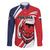 Custom Panama Rugby Family Matching Off The Shoulder Long Sleeve Dress and Hawaiian Shirt Diablos Rojos Go Champions