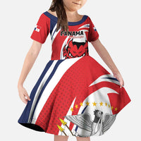 Custom Panama Rugby Family Matching Off Shoulder Maxi Dress and Hawaiian Shirt Diablos Rojos Go Champions