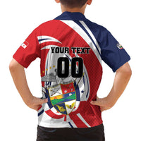 Custom Panama Rugby Family Matching Off Shoulder Short Dress and Hawaiian Shirt Diablos Rojos Go Champions