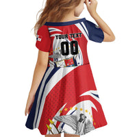 Custom Panama Rugby Family Matching Off Shoulder Short Dress and Hawaiian Shirt Diablos Rojos Go Champions