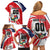 Custom Panama Rugby Family Matching Off Shoulder Short Dress and Hawaiian Shirt Diablos Rojos Go Champions