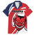 Custom Panama Rugby Family Matching Off Shoulder Short Dress and Hawaiian Shirt Diablos Rojos Go Champions