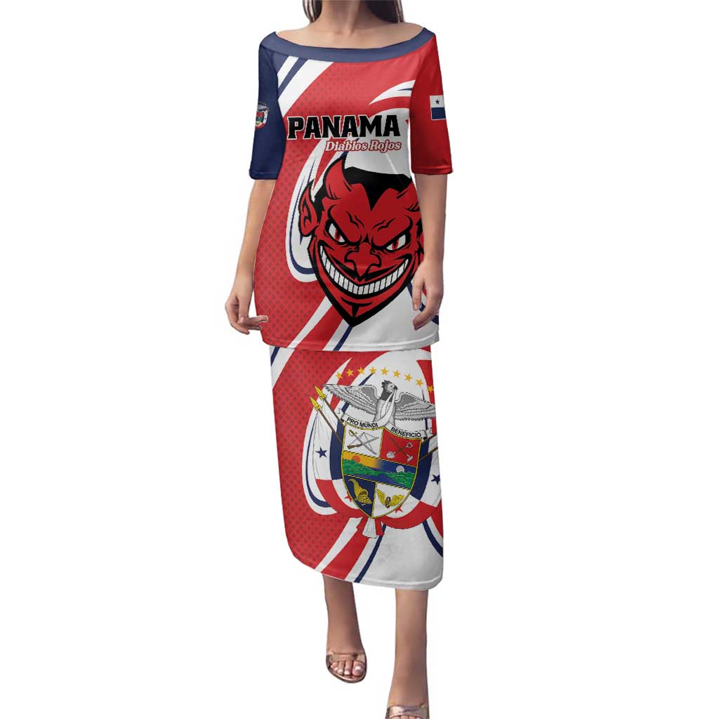 Custom Panama Rugby Family Matching Puletasi and Hawaiian Shirt Diablos Rojos Go Champions