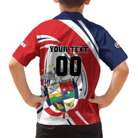 Custom Panama Rugby Family Matching Short Sleeve Bodycon Dress and Hawaiian Shirt Diablos Rojos Go Champions