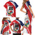 Custom Panama Rugby Family Matching Short Sleeve Bodycon Dress and Hawaiian Shirt Diablos Rojos Go Champions