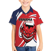 Custom Panama Rugby Family Matching Short Sleeve Bodycon Dress and Hawaiian Shirt Diablos Rojos Go Champions