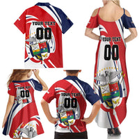 Custom Panama Rugby Family Matching Summer Maxi Dress and Hawaiian Shirt Diablos Rojos Go Champions