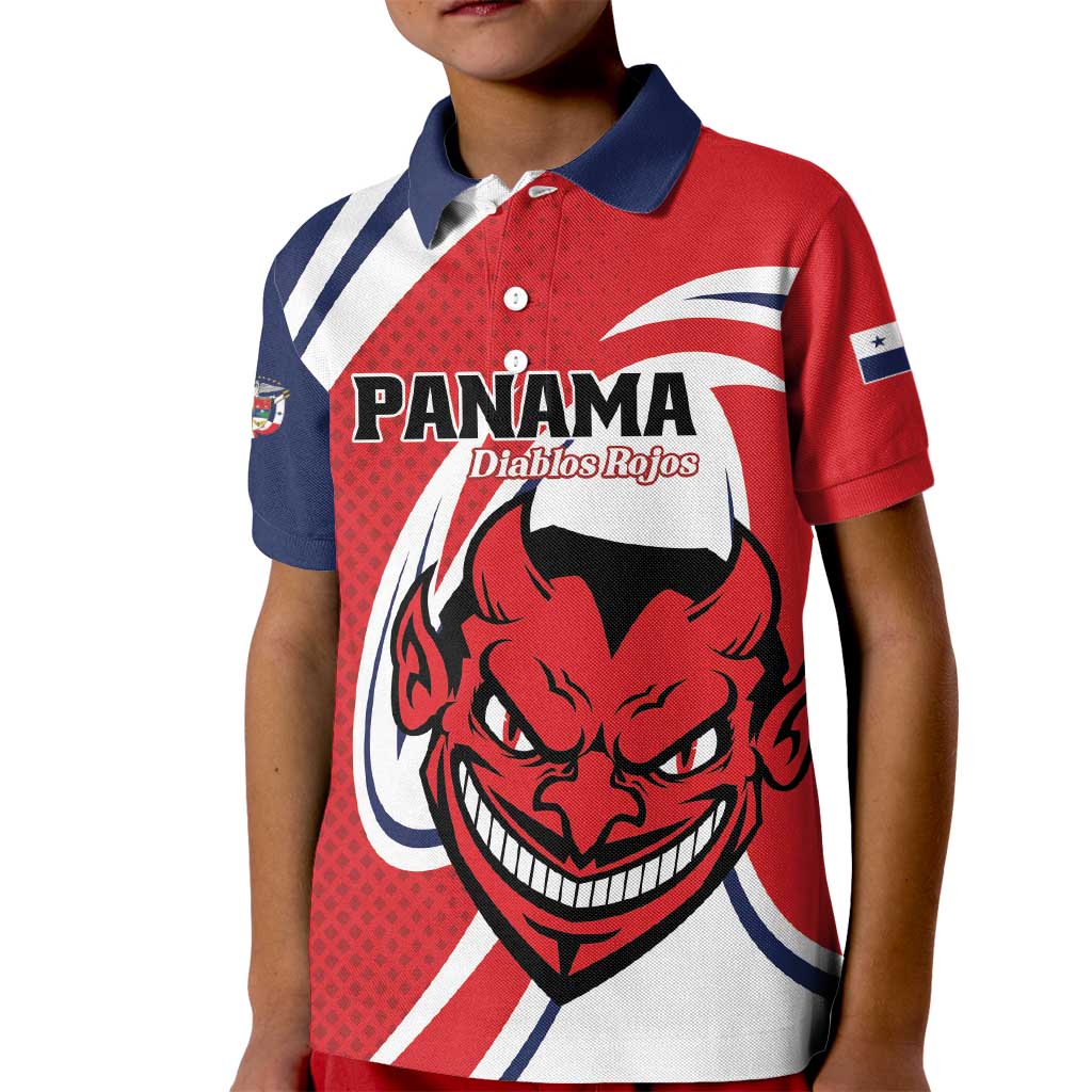 Custom Panama Rugby Kid Polo Shirt Diablos Rojos Go Champions