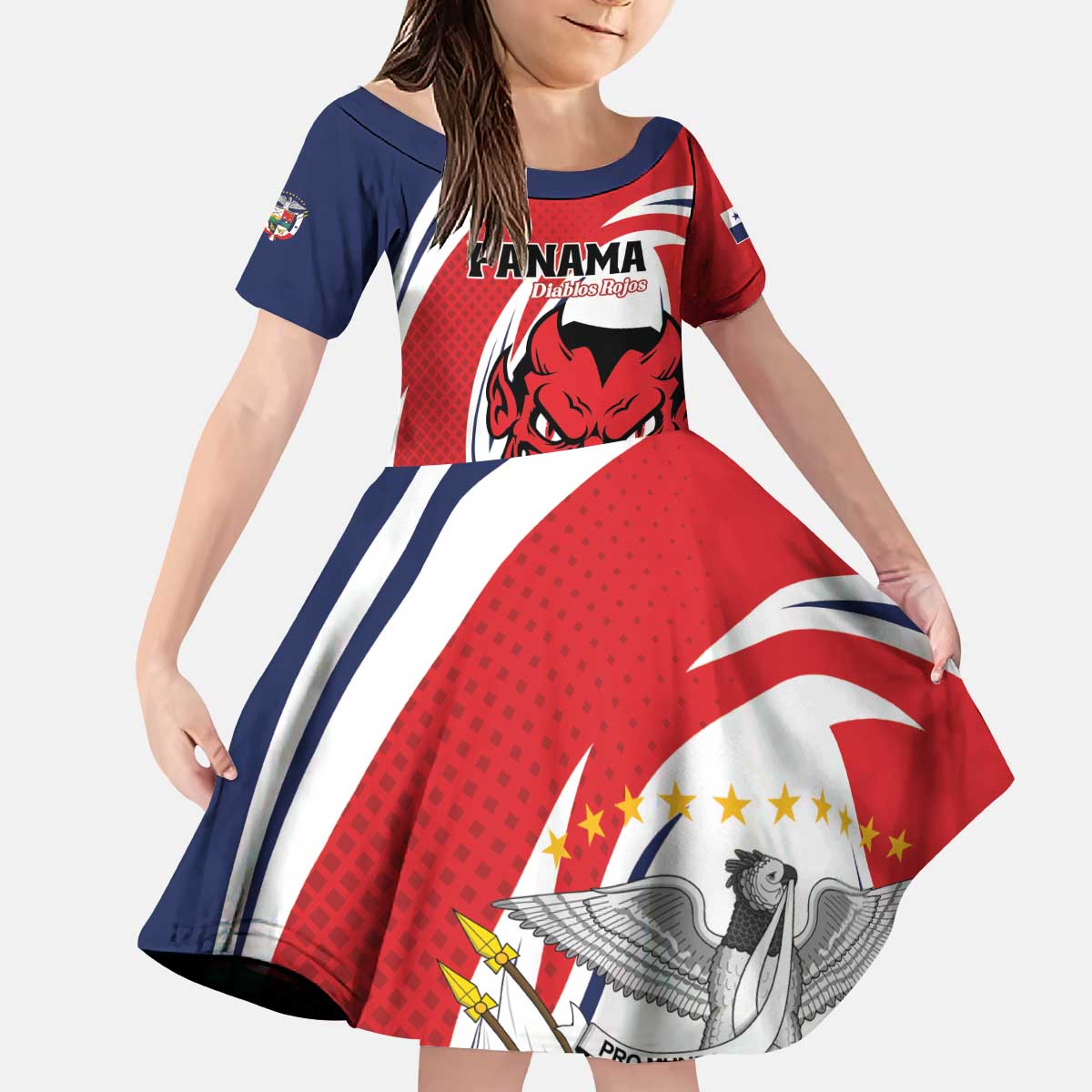 Custom Panama Rugby Kid Short Sleeve Dress Diablos Rojos Go Champions