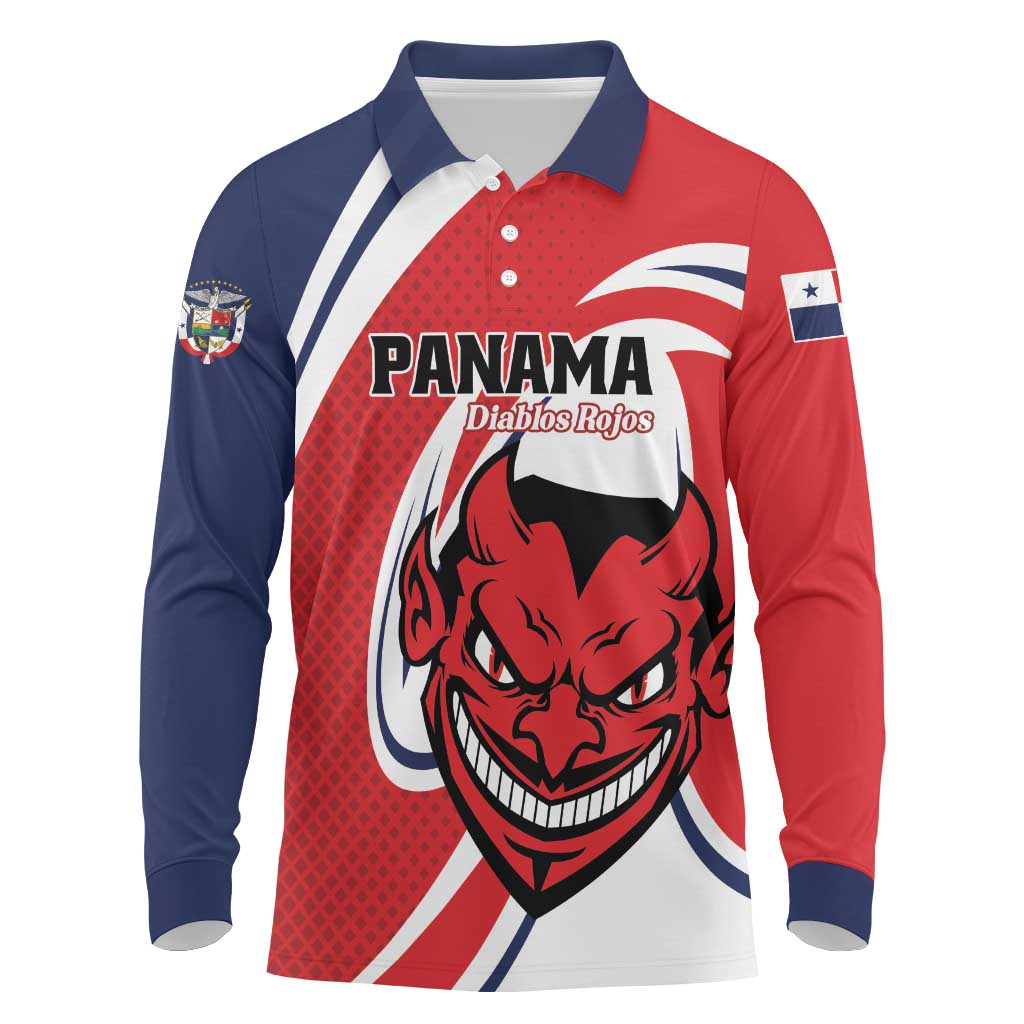 Custom Panama Rugby Long Sleeve Polo Shirt Diablos Rojos Go Champions