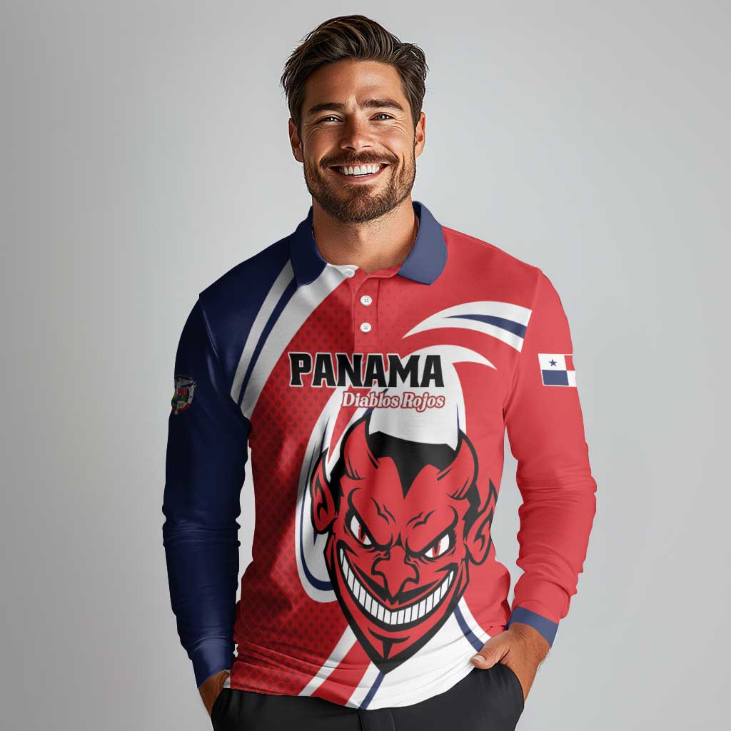 Custom Panama Rugby Long Sleeve Polo Shirt Diablos Rojos Go Champions