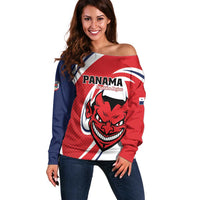 Custom Panama Rugby Off Shoulder Sweater Diablos Rojos Go Champions