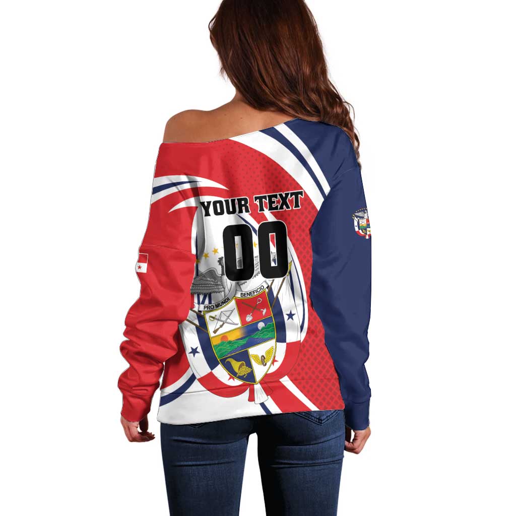 Custom Panama Rugby Off Shoulder Sweater Diablos Rojos Go Champions