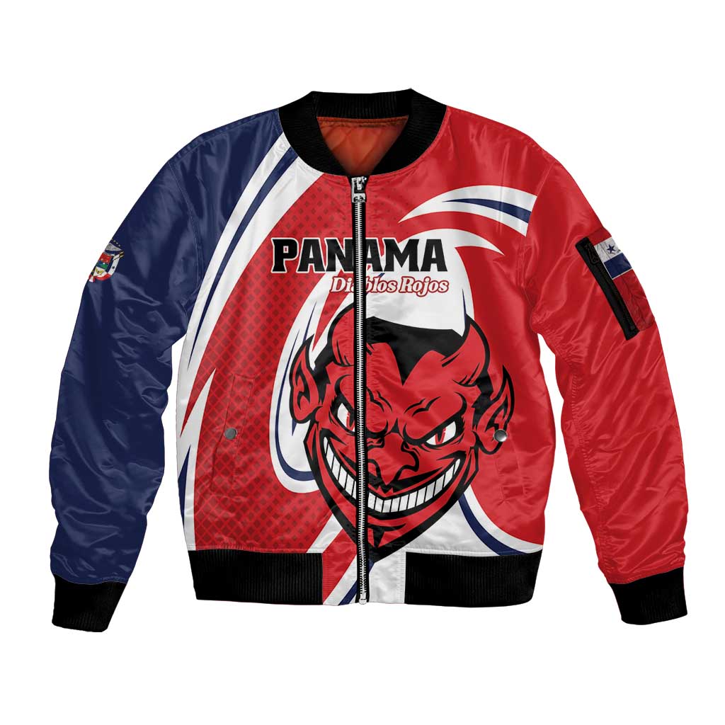 Custom Panama Rugby Sleeve Zip Bomber Jacket Diablos Rojos Go Champions