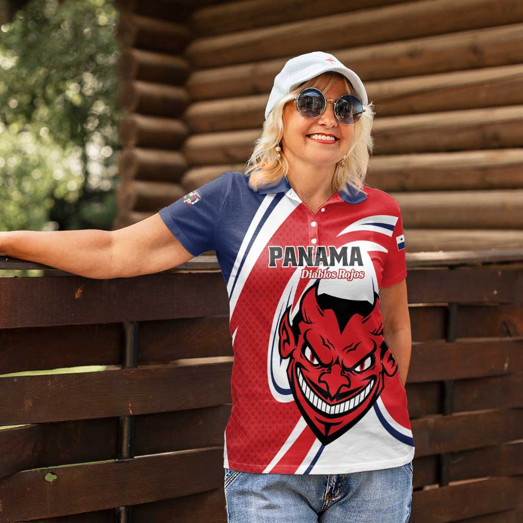 Custom Panama Rugby Women Polo Shirt Diablos Rojos Go Champions
