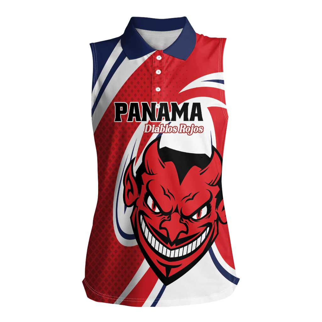Custom Panama Rugby Women Sleeveless Polo Shirt Diablos Rojos Go Champions
