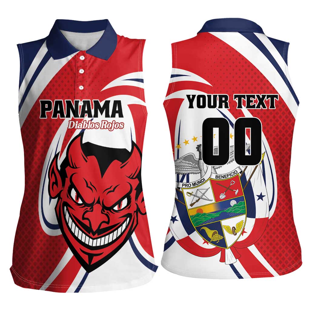 Custom Panama Rugby Women Sleeveless Polo Shirt Diablos Rojos Go Champions
