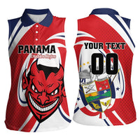 Custom Panama Rugby Women Sleeveless Polo Shirt Diablos Rojos Go Champions