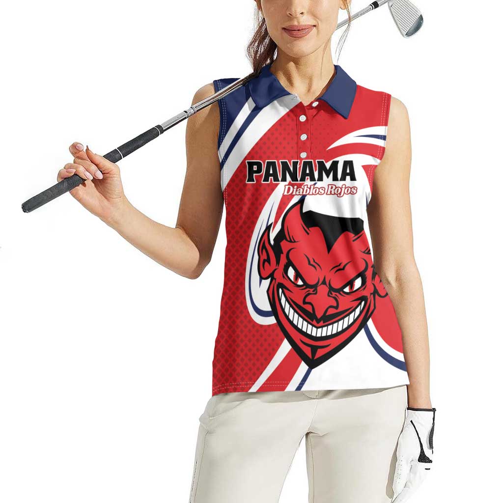 Custom Panama Rugby Women Sleeveless Polo Shirt Diablos Rojos Go Champions