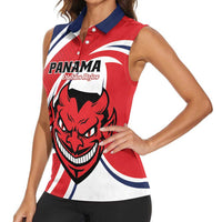 Custom Panama Rugby Women Sleeveless Polo Shirt Diablos Rojos Go Champions