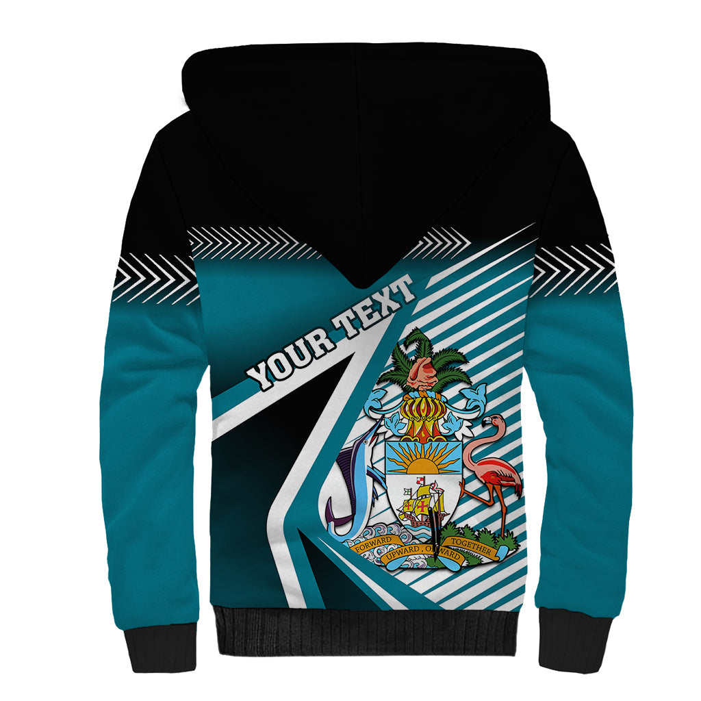 Personalised The Bahamas Sherpa Hoodie Bahamian Blue Marlin Special Version - Wonder Print Shop