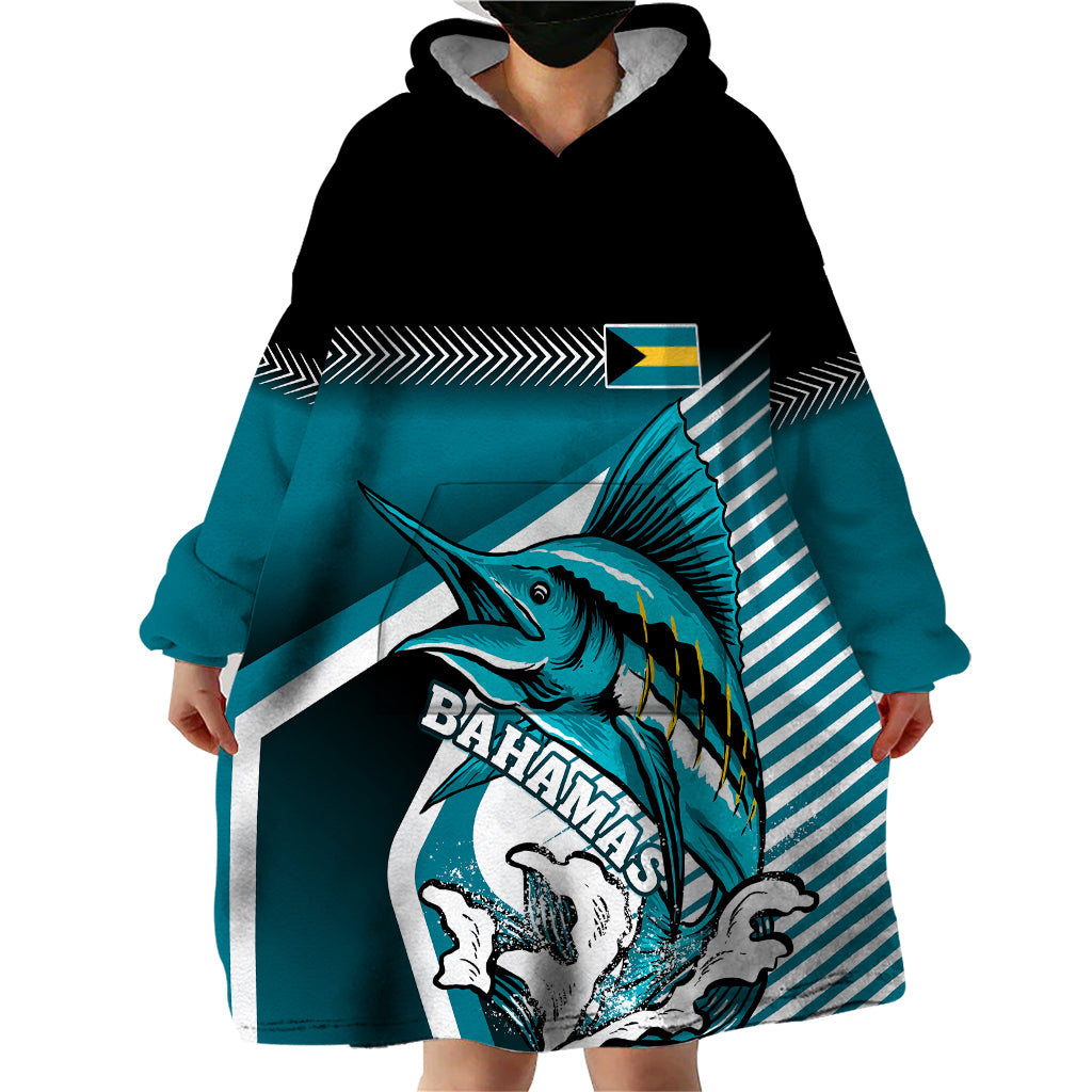 Personalised The Bahamas Wearable Blanket Hoodie Bahamian Blue Marlin Special Version - Wonder Print Shop