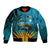 10 July The Bahamas Independence Day Bomber Jacket Bahamian Blue Marlin With Hibiscus - Wonder Print Shop