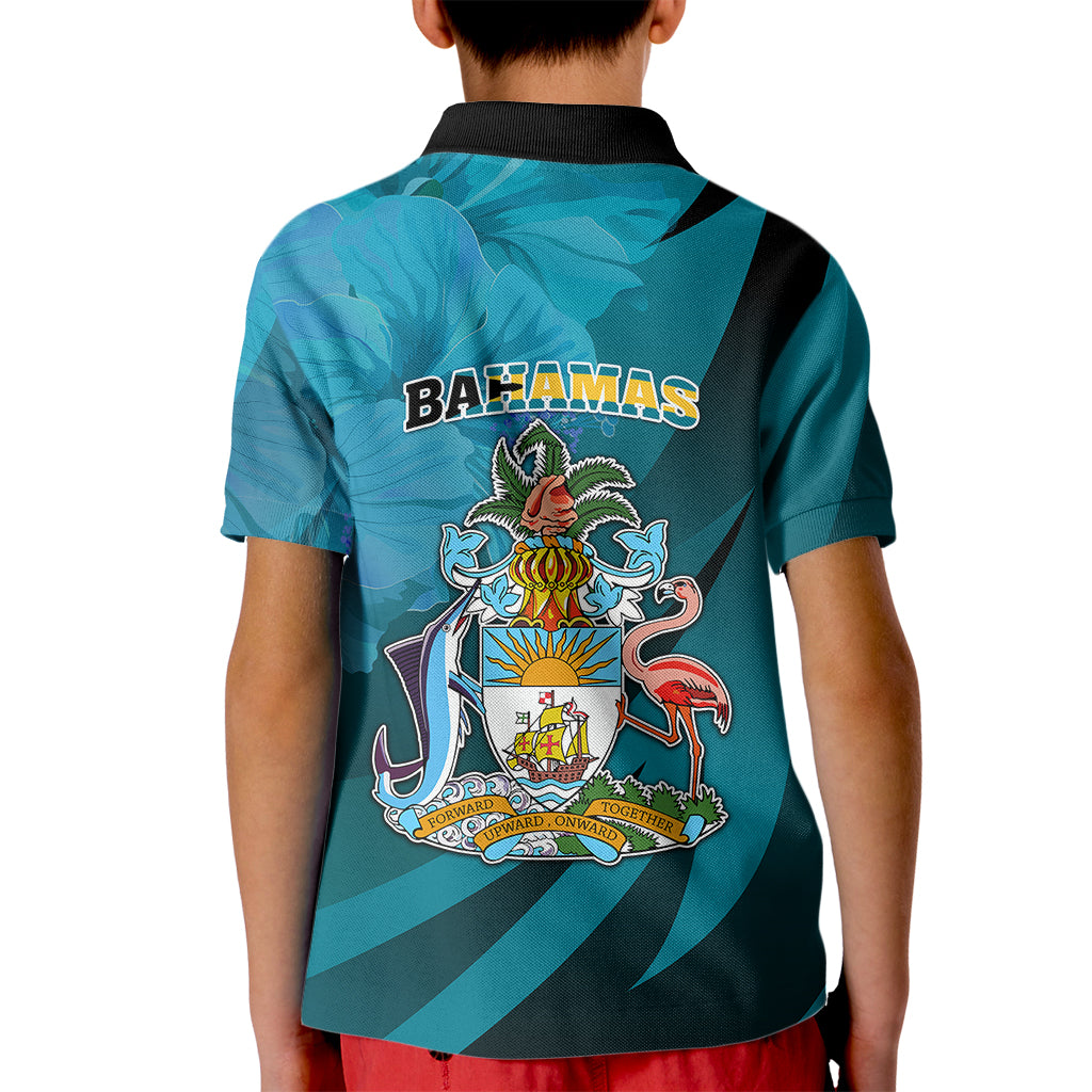 10 July The Bahamas Independence Day Kid Polo Shirt Bahamian Blue Marlin With Hibiscus - Wonder Print Shop