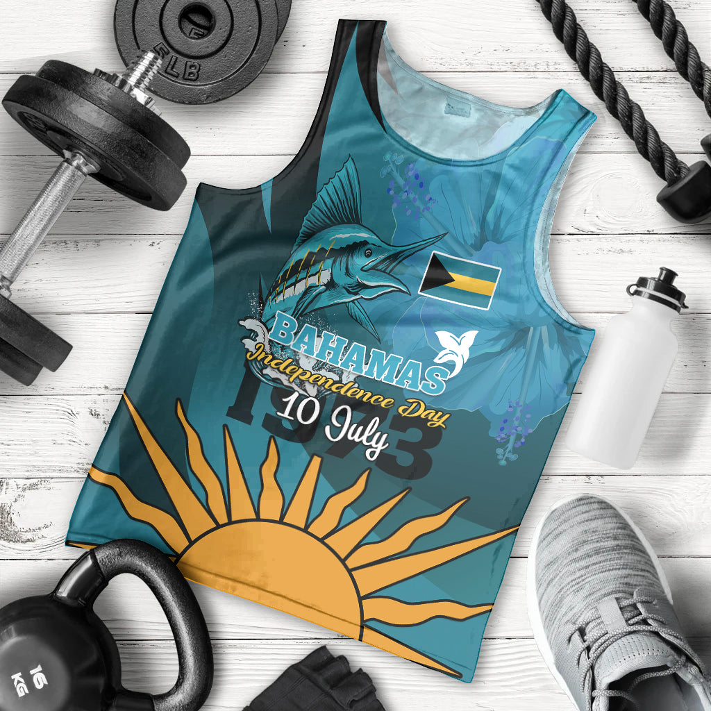 10-july-the-bahamas-independence-day-men-tank-top-bahamian-blue-marlin-with-hibiscus